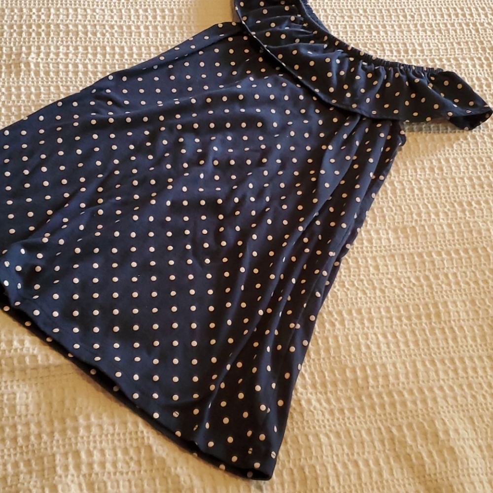 5T, blue and white dress